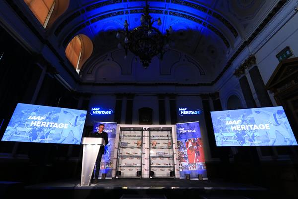 IAAF President Sebastian Coe at the IAAF Heritage Collection launch in Birmingham (Getty Images)