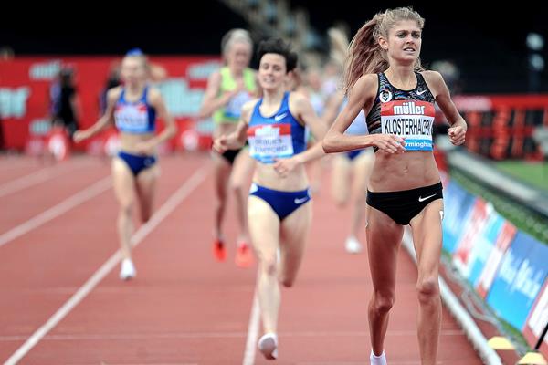 Konstanze Klosterhalfen wins the mile at the IAAF Diamond League meeting in Birmingham (Mark Shearman)