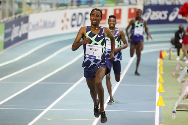 Getnet Wale wins the 3000m at the World Athletics Indoor Tour Gold meeting in Lievin (Jean-Pierre Durand)