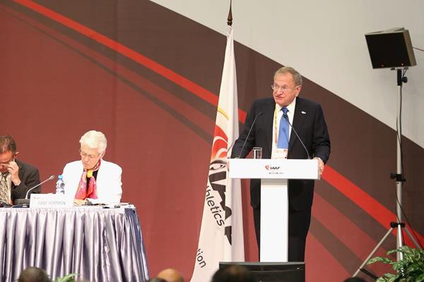 IAAF Senior Vice President Robert Hersh at the IAAF World Athletics Forum in Moscow (Getty Images)