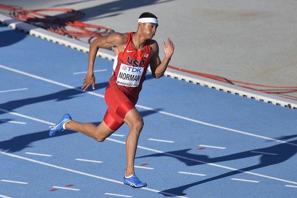 Michael Norman in the 200m semifinals at the IAAF World U20 Championships Bydgoszcz 2016 (Getty Images)