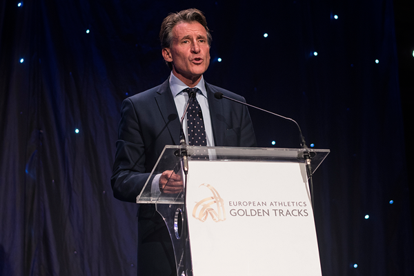 IAAF President Sebastian Coe at the European Athletics Golden Tracks Awards (Getty Images)