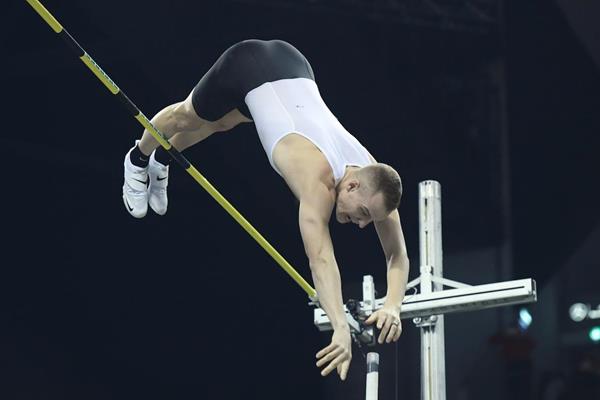 Sam Kendricks taking victory at the ISTAF Indoor in Berlin (Organisers)