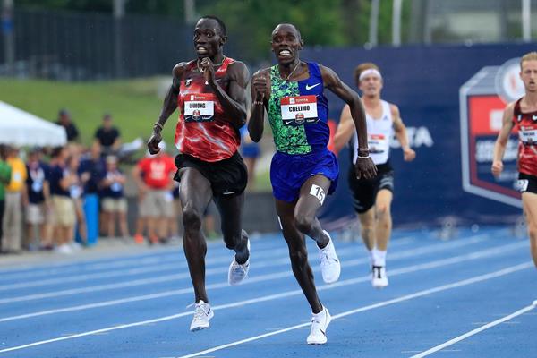 Lopez Lomong overtakes Paul Chelimo to win the US 5000m title (Getty Images)