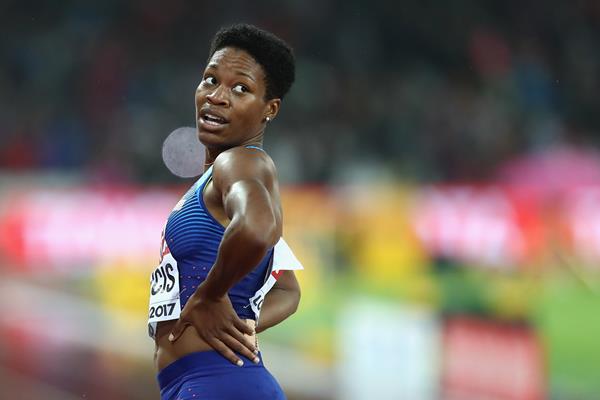 Phyllis Francis of USA after taking gold over 400m at the IAAF World Championships London 2017 (Getty)