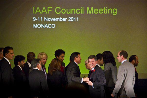 London bid team celebrate winning the right to host the 2017 IAAF World Championships (Philippe Fitte)