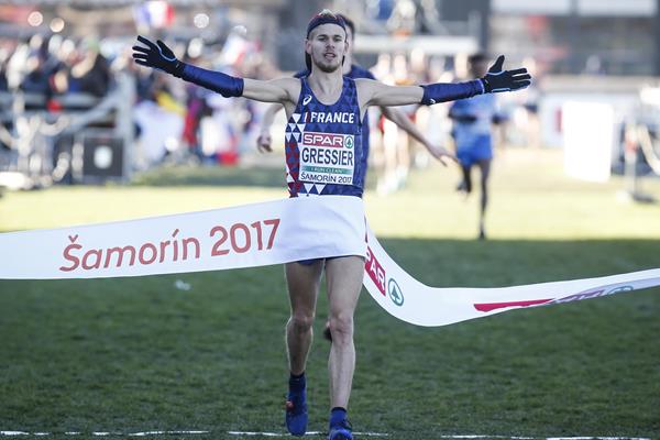Jimmy Gressier winning the European U23 cross country title (Getty Images)