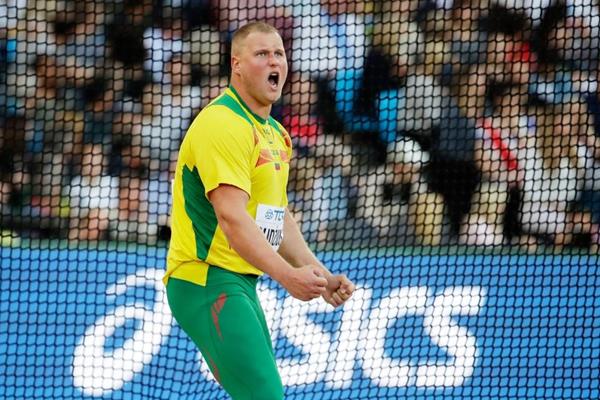 Andrius Gudzius della Lituania, il disco lancia il vincitore ai Campionati del Mondo IAAF di Londra 2017 (Getty Images)