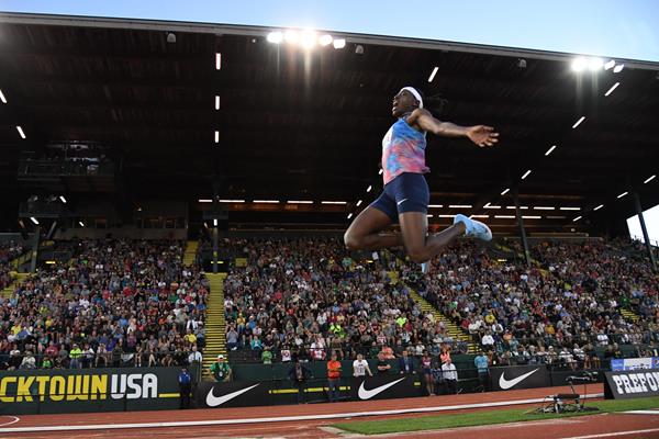 Brittney Reese in action at the IAAF Diamond League Meeting in Eugene ()