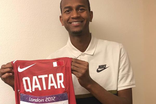 Mutaz Barshim with his 2012 Olympic kit (IAAF)