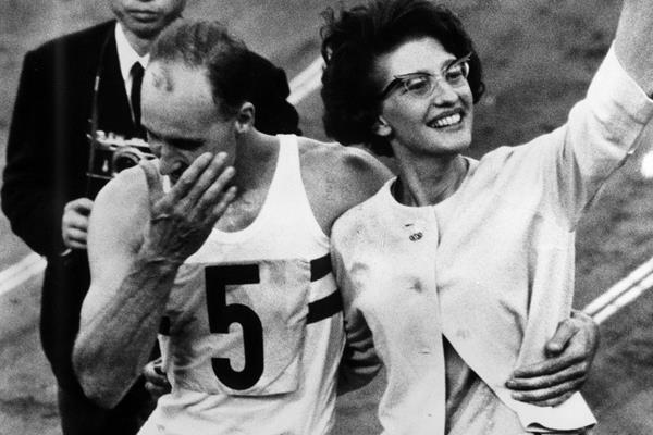 Ken Matthews after winning the 1964 Olympic 20km race walk title (Getty Images)