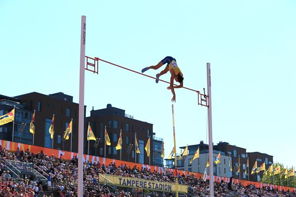 Armand Duplantis in the pole vault at the IAAF World U20 Championships Tampere 2018 (Getty Images)