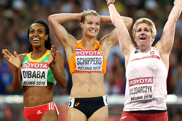 Genzebe Dibaba, Dafne Schippers and Anita Wlodarczyk (AFP / Getty Images)