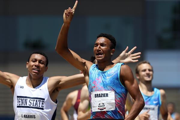 Donavan Brazier winning the 2017 US national 800m title (Getty Images)