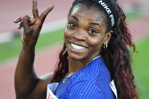 Caterine Ibarguen at the 2016 IAAF Diamond League meeting in Lausanne (Gladys von der Laage)