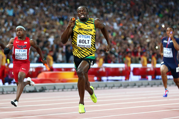 Usain Bolt anchors Jamaica to 4x100m gold at the IAAF World Championships Beijing 2015 (Getty Images)