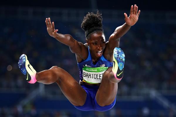 Tianna Bartoletta in the long jump at the Rio 2016 Olympic Games (Getty Images)