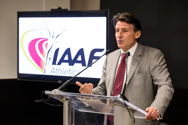 IAAF President Sebastian Coe speaks to IAAF staff in Monaco (Philippe Fitte / IAAF)