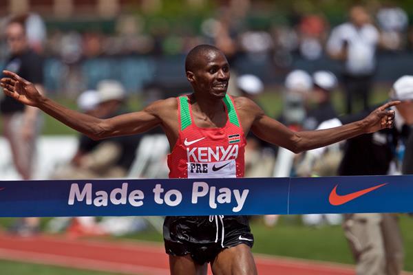Benjamin Kigen wins the steeplechase at the IAAF Diamond League meeting in Eugene (Getty Images)