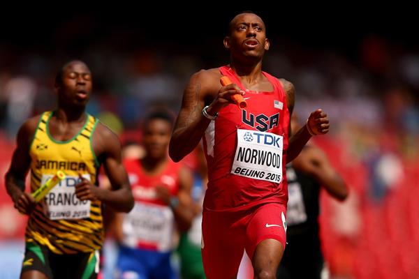 Vernon Norwood in the 4x400m at the IAAF World Championships Beijing 2015 (Getty Images)
