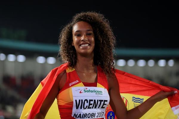 Maria Vicente after winning the heptathlon at the IAAF World U18 Championships Nairobi 2017 (Getty Images)
