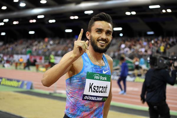 Adam Kszczot after winning the PSD Bank Meeting 800m for the seventh time (Gladys Chai von der Laage)