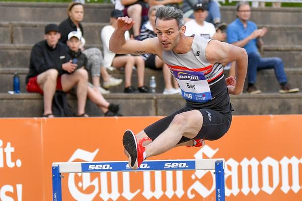 Thomas Barr on his way to winning the 400m hurdles at the Continental Tour Gold meeting in Turku (Deca Text & Bild)