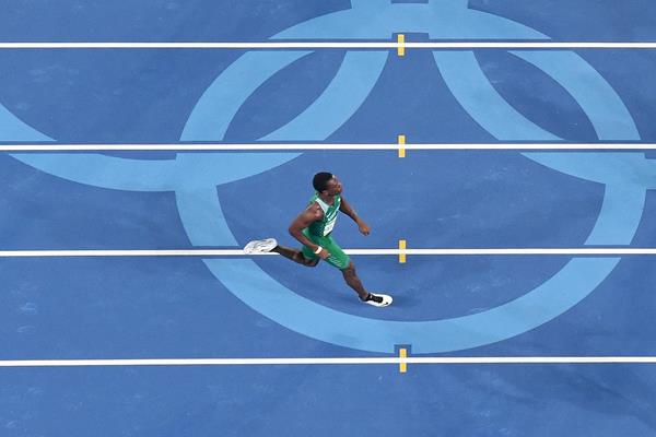 Nigeria's Divine Oduduru in the 200m at the Rio 2016 Olympic Games (AFP / Getty Images)