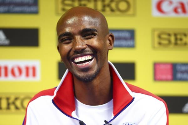 Mo Farah at the press conference for the IAAF/Cardiff University World Half Marathon Championships Cardiff 2016 (Getty Images)