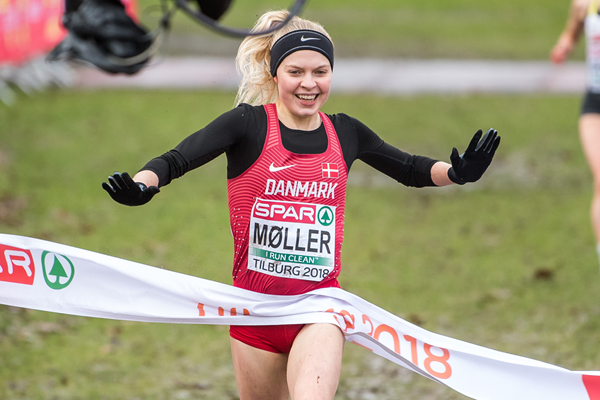 Anna Emilie Moller wins the U23 race at the European Cross Country Championships (Getty Images)
