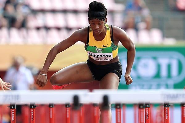 Britany Anderson at the 2018 World U20 Championships in Tampere (Getty Images)