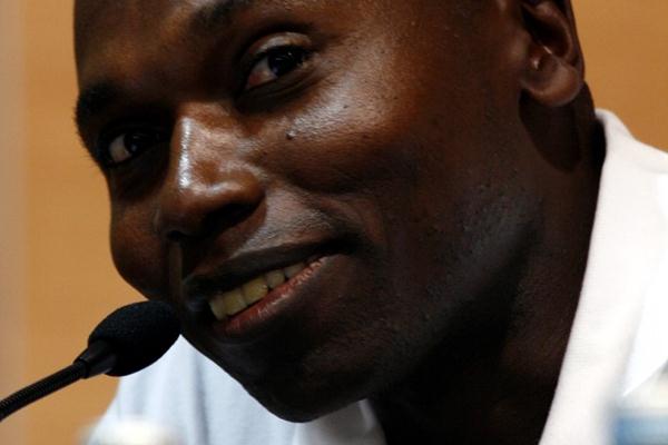 IAAF Ambassador Wilson Kipketer at the pre-competition press conference in Split (Bob Ramsak)