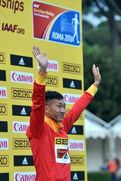 Wang Zhen, winner of the men's 20km at the IAAF World Race Walking Team Championships Rome 2016 (Getty Images)