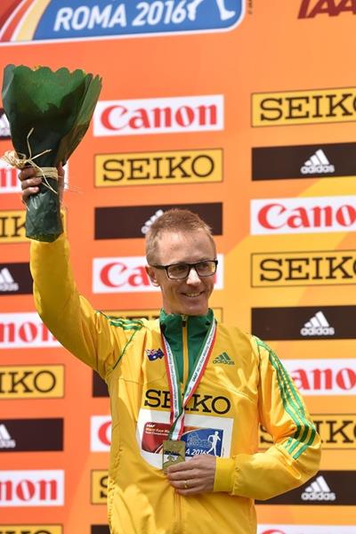 50km silver medallist Jared Tallent at the IAAF World Race Walking Team Championships Rome 2016 (Getty Images)