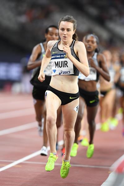 Laura Muir winning the 1500m at the IAAF Diamond League meeting in Paris (Jiro Mochizuki)