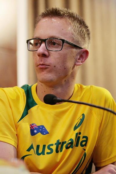 Jared Tallent at the Taicang 2014 press conference (Getty Images)