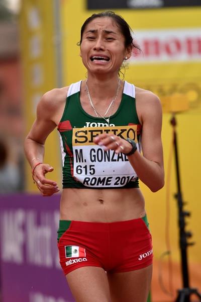Maria Guadalupe Gonzalez takes silver in the women's 20km at the IAAF World Race Walking Team Championships Rome 2016 (Getty Images)