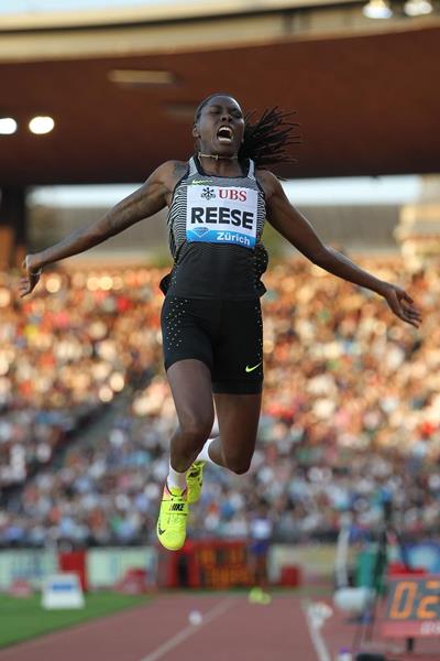 Brittney Reese in the long jump at the IAAF Diamond League meeting in Zurich (Jean-Pierre Durand)