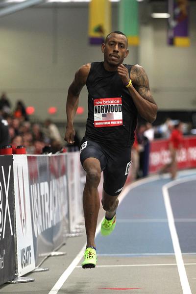 Vernon Norwood at the 2016 New Balance Indoor Grand Prix meeting in Boston (An)
