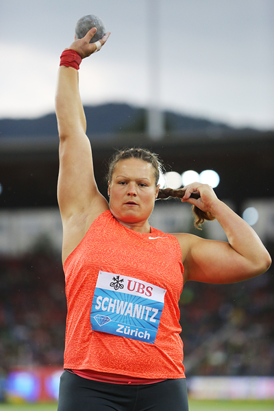Christina Schwanitz, winner of the shot at the IAAF Diamond League meeting in Zurich (Jean-Pierre Durand)