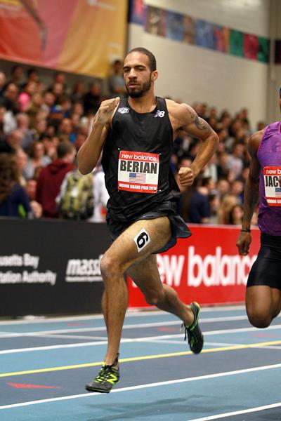 Boris Berian at the 2016 New Balance Indoor Grand Prix meeting in Boston (Andrew McClanahan)
