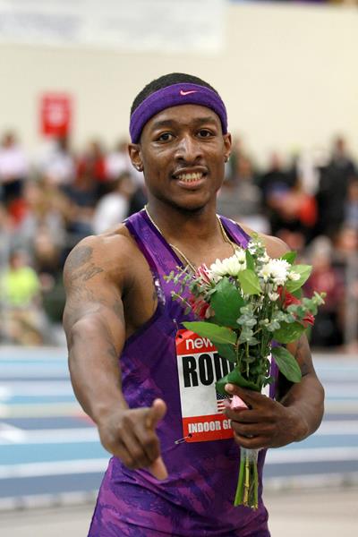 Mike Rodgers at the 2016 New Balance Indoor Grand Prix meeting in Boston (Andrew McClanahan)