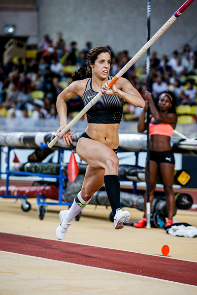 Ekaterini Stefanidi in the pole vault at the IAAF Diamond League meeting in Monaco (Philippe Fitte)