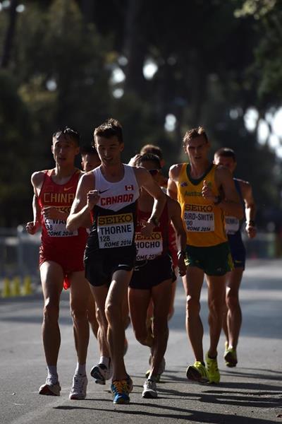 Ben Thorne leads the men's 20km at the IAAF World Race Walking Team Championships Rome 2016 (Getty Images)