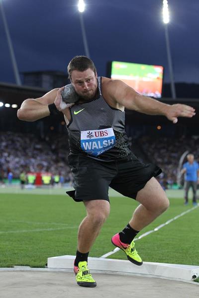 Tom Walsh in the shot put at the IAAF Diamond League meeting in Zurich (Jean-Pierre Durand)