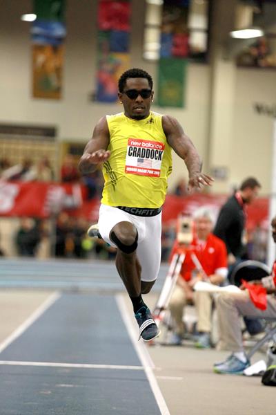 Omar Craddock at the 2016 New Balance Indoor Grand Prix meeting in Boston (Andrew McClanahan)