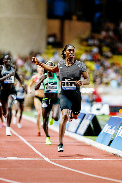 Caster Semenya in the 800m at the IAAF Diamond League meeting in Monaco (Philippe Fitte)