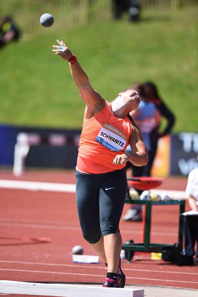 Christina Schwanitz at the 2015 IAAF Diamond League meeting in Birmingham (Jean-Pierre Durand)