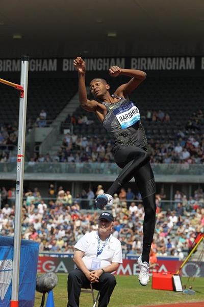 Mutaz Essa Barshim at the 2016 IAAF Diamond League meeting in Birmingham (Jean-Pierre Durand)