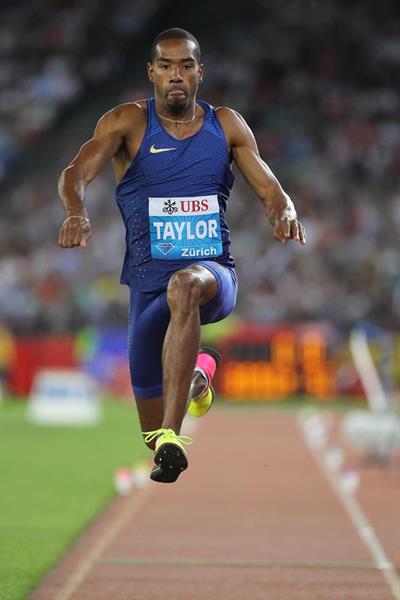 Christian Taylor in the triple jump at the IAAF Diamond League meeting in Zurich (Jean-Pierre Durand)